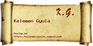 Kelemen Gyula névjegykártya